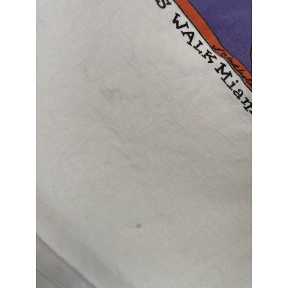 VINTAGE Aids Walk Miami 1996 Graphic Tank Top Women XL White 90s Single Stitch - Picture 3 of 12